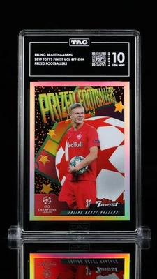 2019 Topps Finest UEFA Champions League Erling Haaland #PF-EHA Rookie TAG 10 - Image 1 of 2