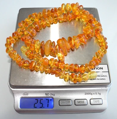 ✅54cm = 26gr RUSSIAN SOVIET BALTIC AMBER BEAD NECKLACE 琥珀 BRACELET STONE PENDANT - Image 1 of 4