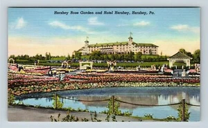 Hershey PA, Rose Garden, Hotel Hershey, Pool, Pennsylvania Vintage Postcard - Picture 1 of 2
