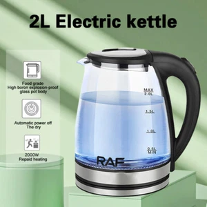 2L Glass Cordless Kettle Electric Dual Wall LED Water Maker Jug Stainless Steel - Picture 1 of 9