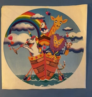 Animales Jumbo Lisa Frank en barco vintage.  Pegatina 1984 respaldo original Foto 1 de 3