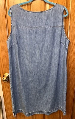 Vestido Vintage Para Mujer 2X Ralph Lauren Jeans Co Azul Jean Sin Mangas Cremallera Capa Foto 1 de 4