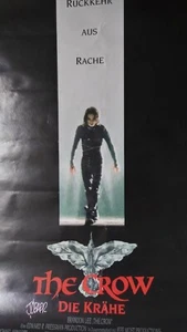 VINTAGE ORIGINAL 1994 GERMAN THE CROW POSTER JAMES OBARR HAND SIGNED w/COA 46x33 - Picture 1 of 7