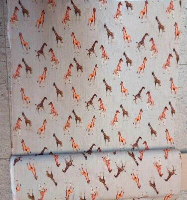 Musselin Giraffenstoff dunkelbeige Kinderstoff Musselinstoff ab 0,50cm Giraffe - Bild 1 von 2