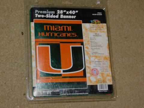 MIAMI FLORIDA HURRICANES COLLEGE NCAA 28"X40" FLAG BANNER BSI Cover