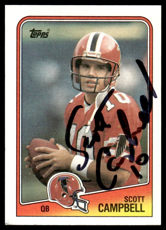 Scott Campbell Signed ATLANTA FALCONS Card  1988 Topps - Image 1 of 1