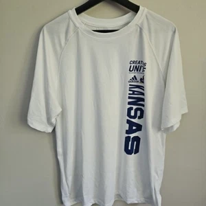 Adidas Climalite White Size Medium Kansas Jay Hawks Creators Unite Short Sleeve - Picture 1 of 8