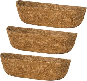 3Pcs Coco Liners for Planters, Pre-Formed Trough Coconut Fiber Liner Replacement - Picture 1 of 8