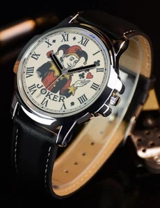 Joker Art Theme From Deck of Cards Roman Numerals Rare Stylish Gift Wrist Watch - Picture 1 of 1