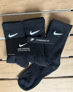 Nike Everyday 2 Pair Cushioned Crew Cotton Socks Kids Junior Child Gift Present - Picture 1 of 7