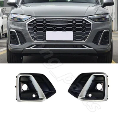 Pair Front Bumper Chrome Grille Cover For Audi Q5 S-Line SQ5 SQ5 Sportback 21-24 - Image 1 of 4