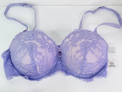 Nuevo Sujetador push up SO Jrs 36C Balconette acolchado de encaje violeta púrpura claro Foto 1 de 3
