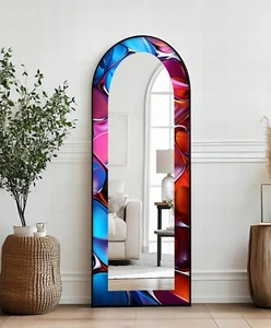 Neon Liquid Chrome – Stained Floor Mirror - Picture 1 of 12