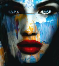 Just Face Abstrakt XXL 90 cmx100 cm Alu Dibond/Malerei/Pop Art/Gemälde/Portrait