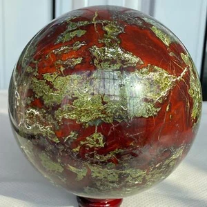 Natural dragon blood stone quartz sphere crystal ball reiki healing 3300G - Picture 1 of 12