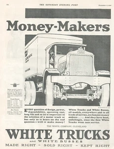 1926 WEISSE LKWS antike DRUCKANZEIGE Busse LKW Fahrer Transport Güter - Bild 1 von 1