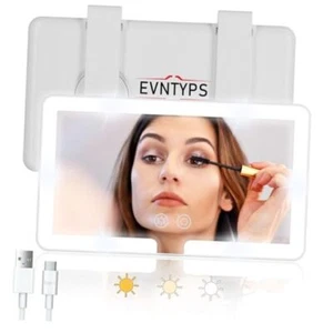 Car Vanity Mirror With Light,Rechargeable Car Sun Visor LED Makeup White - Picture 1 of 7
