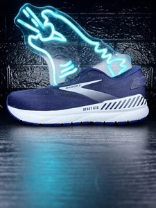 Brooks Beast GTS 24 4E scarpe uomo larghe running passeggio sneakers blu bianco - 10 - Foto 1 di 8