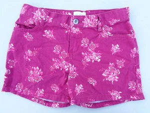 NEW Children's Place Floral Shorts Red Burgundy Girls SZ 12 Pockets Adjustable - Picture 1 of 3