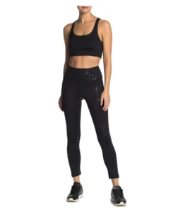 Z by Zella Daily Black Shiny Splatter Design Leggings Size M Mid-Rise - Picture 1 of 10