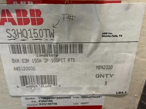 ABB SACE S3 Isomax S Circuit Breaker 3 Pole 150A 600V S3HQ150TW New Old Stock - Picture 1 of 8