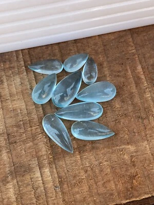 Fascinating Natural Aquamarine Mix Lot Pear Shape Cabochons Stone 20.48 Carats - Image 1 of 4