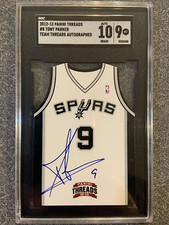 Tony Parker 2012-13 Threads team threads ON CARD auto SGC 9, 10 AUTO Spurs SSP