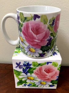 Burton & Burton Roses And Daisies Floral Mug /Cup 2012 NEW IN BOX - Picture 1 of 11