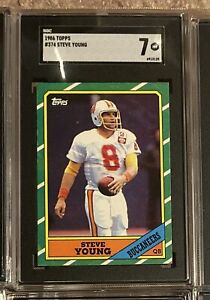 1986 Topps - Steve Young NFL Rookie Card #374 SGC 7