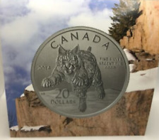 2014 Canada Bobcat Proof SILVER 99.99% $20 Dollar Coin Mint Set UNC. RJ