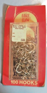 100 Vintage Nickel Eagle Claw Fischhaken 1/0 Stil 2/2 versiegelt neu - Bild 1 von 4