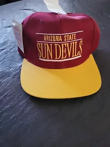 Arizona State Sun Devils Hat Cap Adult One Size Snapback Red Yellow Brim Logo  - Picture 1 of 4