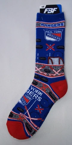 New York Rangers Socks Large Size 10  to 13 Super Fan Cover