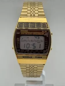 Seiko A239-5020 Vintage Digital Quartz Wrist Watch Japan World Time Alarm Rare - Picture 1 of 19