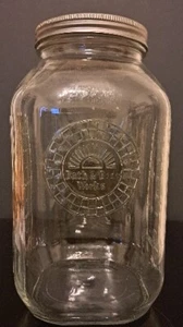 Vintage Bath And Body Works Mason Jar W/ Lid 10 Cup Marked Cannister Clear Glass - Picture 1 of 7