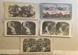 Lote 5 c1910 Litho Stereoview - Montañas y Cascadas COLORADO - Imagen 1 de 8