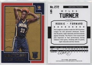 2015-16 Panini NBA Hoops Rookies Red /299 Myles Turner #272 Rookie RC