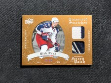 2008-09 UPPER DECK ARTIFACTS RICK NASH TREASURED SWATCHES JERSEY PATCH #ed 37/50