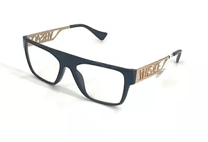 Nuovi occhiali da vista Versace 3326-U GB1 nero lucido montatura rettangolare oro aste a V - Foto 1 di 6