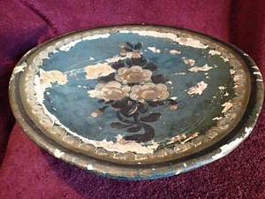 LARGE 1600 / 1700-s DECORATED WOOD BOWL PLATE PRIMITIVE FOLK ART SWEDEN SWEDISH - Picture 1 of 18