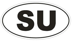 Su UdSSR ehemaliger Ländercode ovale Stoßstange Aufkleber oder Helm Aufkleber D1072 - Bild 1 von 1