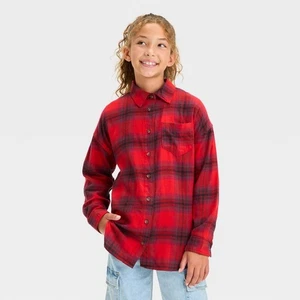 Neu mit Etikett: Mädchen Langarm Oversize Shirt - Art Class™ - Rot M - Bild 1 von 1