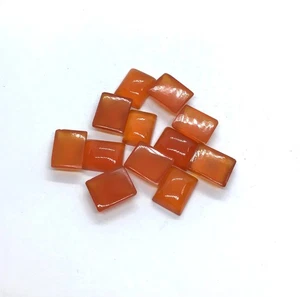 Natural Red Onyx Rectangle Flat Back Cabochon Loose Gemstone For Making Jewelry - Picture 1 of 8