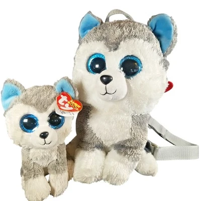 Beanie Boos Husky Dog Slush Plush Backpack, And Small Slush Stuffed Animal TY  - Image 1 of 4
