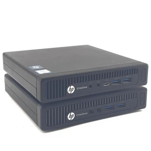 Mini HP Desktops Job Lot of 2 EliteDesk 800 G1/2 i5 CPUs 8GB RAM 128GB SSD USFF - Picture 1 of 12