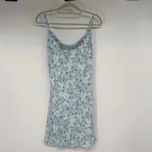 NWT Nasty Gal Floral Cowl Neck MIni Slip Dress Women's Size Small Powdered Blue  - Picture 1 of 10