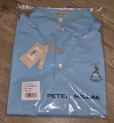 Новый PETER MILLAR лето комфорта рубашка-поло SHINNECOCK HILLS гольф-клуб Lt синий XL - Изображение 1 из 4