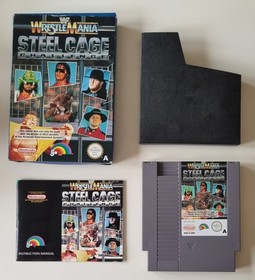 NES WWF WRESTLEMANIA STEEL CAGE CHALLENGE NINTENDO VIDEO GAME, BOX  MANUAL UK
