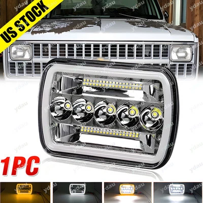 For Chevrolet K1500 K2500 K3500 1988-99 Pickup 5x7" 7x6" Led Headlight HI/Lo DRL - Image 1 of 4