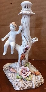 Kerbel auf Baum Ast Kerzenständer Halter Made in Italy 12" hoch Blumen Bilder/Des - Bild 1 von 14